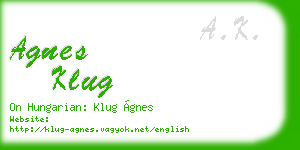 agnes klug business card